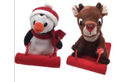 China Christmas 0.23M 9.06in Reindeer Stuffed Animal Cute Penguin Stuffed Animal Ski Toy supplier