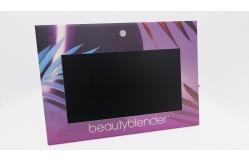 China Customized Printed Beauty Display Stand With Back Frame supplier
