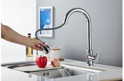 China Silver Pull Out Full Copper Kitchen Sink Faucets supplier