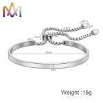 ODM Engravable Adjustable Stainless Steel Bracelet ID62mm