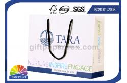 China Fancy Personalized Printing White Paper Bags with Long Cotton String Handle supplier
