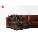 Bedspread Faux Luxury Fur Blanket , Supersoft Black Mixed Coffee Faux Fur Throw Blanket for sale