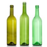 750ml Bordeaux Glass Wine Bottle Round With Flat Bottomed Cork for sale