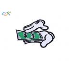 Twill Polyester Clothes Logo Embroidered Iron On Patches Dollar Paper Money Emoji for sale