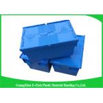 Recyclable 60L Plastic Attached Lid Containers Blue Customized For Agriculture