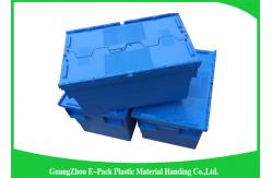 China Recyclable 60L Plastic Attached Lid Containers Blue Customized For Agriculture supplier