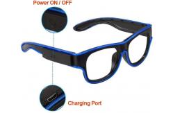 China 16x15cm LED Light Up Glasses Wireless With USB Rechargable Battery 140mAh supplier