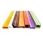 6063 Colorful Powder Coated Aluminium Extrusions Fabricated Profiles Customize for sale