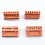 Orange 300V 2-24 poles Plug-In Terminal Block Female Panel Mounted