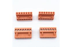China Orange 300V 2-24 poles Plug-In Terminal Block Female Panel Mounted supplier