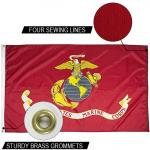 US Marine Corps Flag 3x5 ft Outdoor Heavy duty Dupont Nylon Strong Canvas Heading and Brass Grommets for sale