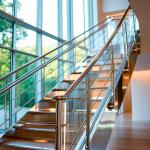 Rust-Proof 201 Stainless Steel Handrails with Flat Saddle for Glass Railings for sale