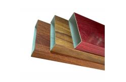 China Wood Grain Aluminum Square Tube External Wall Aluminum Profiles Partition Ceiling supplier
