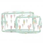 Zipper Ice Cream Print PVC Cosmetic Toiletry Bag for sale
