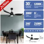 Dc Circuit 60W Remote Control Ceiling Fan Home 3 Abs Plastic Fan Blades