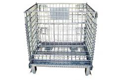 China Folding Q235 Stackable Mesh Pallet Cages Warehouse Grid Box Metal supplier