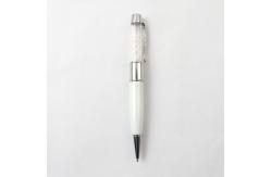 China Shiny Crystal Can Writing Pen Usb Transparent Container Metal UDP Flash Chip supplier