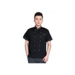 Black Personalized Custom Work Shirts , Professional Chef Uniform For Kitchen