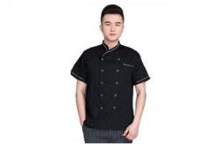 China Black Personalized Custom Work Shirts , Professional Chef Uniform For Kitchen supplier