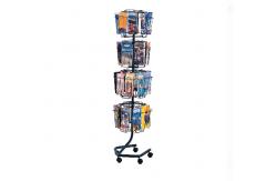 China Custom Made Magazine Display Rack Wire Magazine Stand With Wheels Portable supplier
