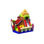 Fun Double High Dry Slide Inflatable Bunce Castle With PVC Material England Style