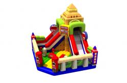 China Fun Double High Dry Slide Inflatable Bunce Castle With PVC Material England Style supplier
