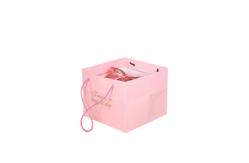 China Custom Printed Large Square Bottom Paper Carrier Bags With Satin Ribbon Handles supplier