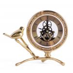 Office Gold Copper Clock Sculpture Decorative Art Craft for sale