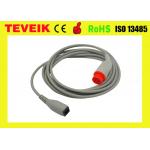 HP IBP transducer adapter cable, Invasive blood pressure cable with round 12pin to abbott adapter for sale