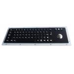 IP65 Rated Custom Black Metal Keyboard with integrated mechanical optical trackball for sale