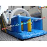 Outside Commercial grade 0.55mm PVC tarpaulin waterproof Inflatable long slip n slides for sale
