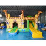 Commercial Grade Outdoor Inflatable Combo Zoo Giraffe Inflatable Bounce House With Slide Funny Jumping Castle for sale