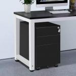 Locking File Cabinet 3 Drawer Rolling Metal Mobile File Cabinet