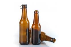 China Custom Printed 1000Ml Soda Bottles Frosted Glass Bottles With Crown Cap supplier