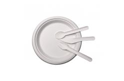 China White Smooth Paper Biodegradable Cutlery Forks Knives Spoons 6.3 Inch Practical supplier