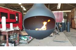 China fireplace stove Sphere designer new custom open real fire wood burning hanging supplier