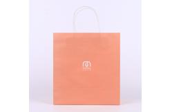 China Recyclable ROHS Kraft Paper Shopping Bags With Handle 4C Offset Printing supplier