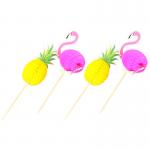 10CM Disposable Wood Bulk Toothpicks Flower Flamingo for Baking Cake for sale