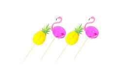 China 10CM Disposable Wood Bulk Toothpicks Flower Flamingo for Baking Cake supplier