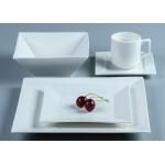 CIQ Approved Lightweight 4PCS Plain White Square Dishware Sets for sale