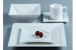 China CIQ Approved Lightweight 4PCS Plain White Square Dishware Sets supplier