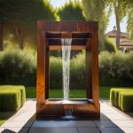 Create Tranquil Setting Corten Steel Garden Water Features Big OEM for sale