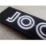 Black Twill White Line Custom Embroidered Patches With Stylish Backing Hot Melt Adhesive for sale