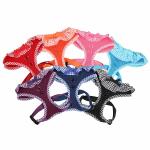 Soft Easy On And Off Flashing LED Dog Harness With Decorated Ribbons / Buttons for sale