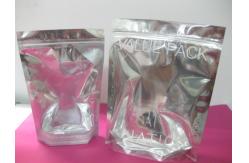 China Zipper Top PET / PE Cosmetic Packaging Bag Recyclable With Clear Front supplier