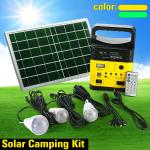7500mah 10W 6V Solar Panel Energy System Indoor Solar Lighting Kits With MP3 FM Radio for sale