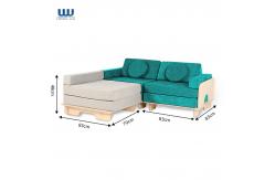 China 3 Piece Kids Sectional Sofa Modular Play Couch High Density Foam supplier