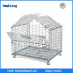 Galvanized wire mesh cage storage, folding wire container, bins, wire stacking baskets