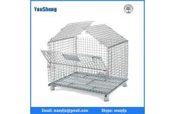 China Galvanized wire mesh cage storage, folding wire container, bins, wire stacking baskets supplier
