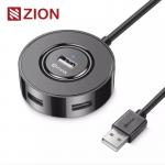USB 2.0 Round 4-Port Hub Black/White Compact Versatile USB Hub For Expanding Connectivity for sale